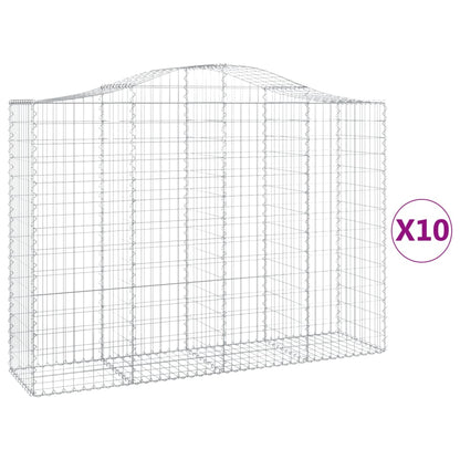 Schanskorven 10 st gewelfd 200x50x140/160 cm ijzer 10 200 x 50 x 140/160 cm