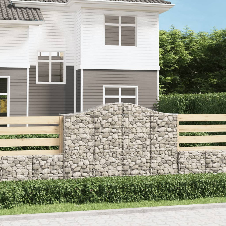 Schanskorven 10 st gewelfd 200x50x140/160 cm ijzer 10 200 x 50 x 140/160 cm