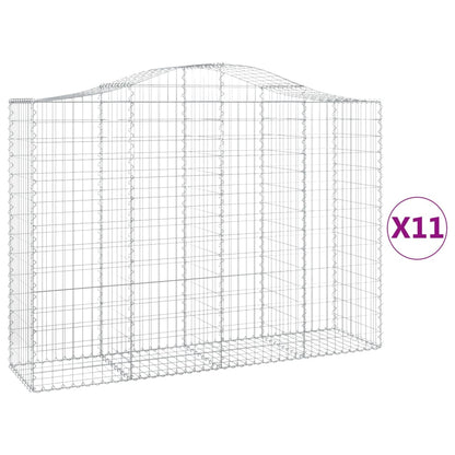 Schanskorven 11 st gewelfd 200x50x140/160 cm ijzer 11 200 x 50 x 140/160 cm