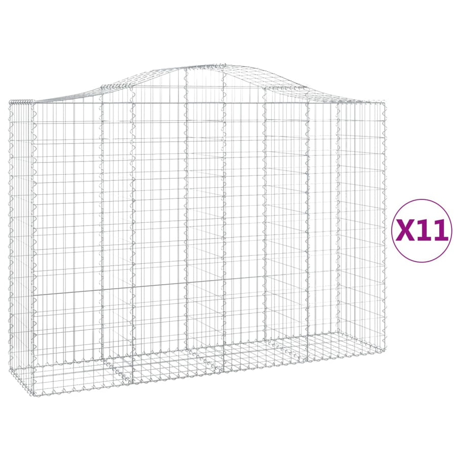 Schanskorven 11 st gewelfd 200x50x140/160 cm ijzer 11 200 x 50 x 140/160 cm