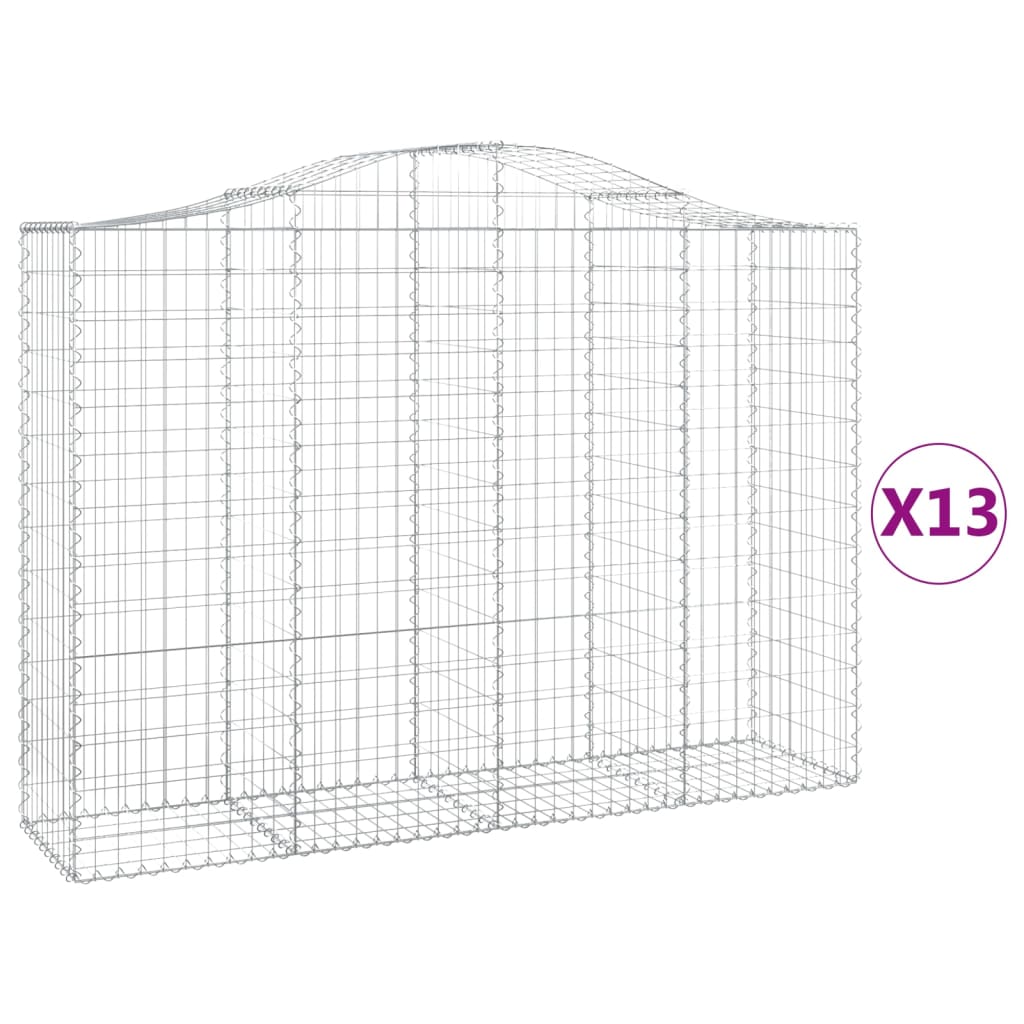 Schanskorven 13 st gewelfd 200x50x140/160 cm ijzer 13 200 x 50 x 140/160 cm