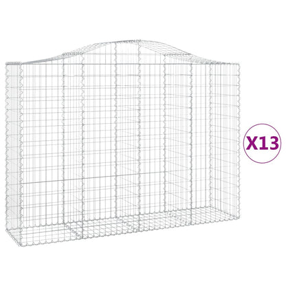 Schanskorven 13 st gewelfd 200x50x140/160 cm ijzer 13 200 x 50 x 140/160 cm