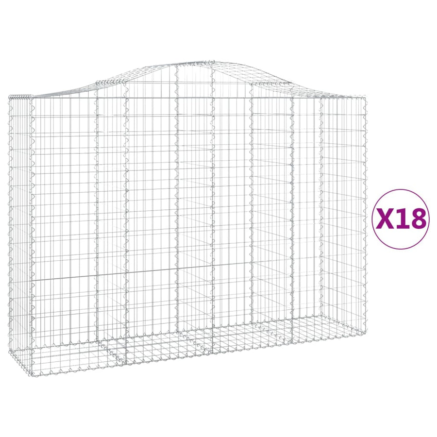 Schanskorven 18 st gewelfd 200x50x140/160 cm ijzer 18 200 x 50 x 140/160 cm