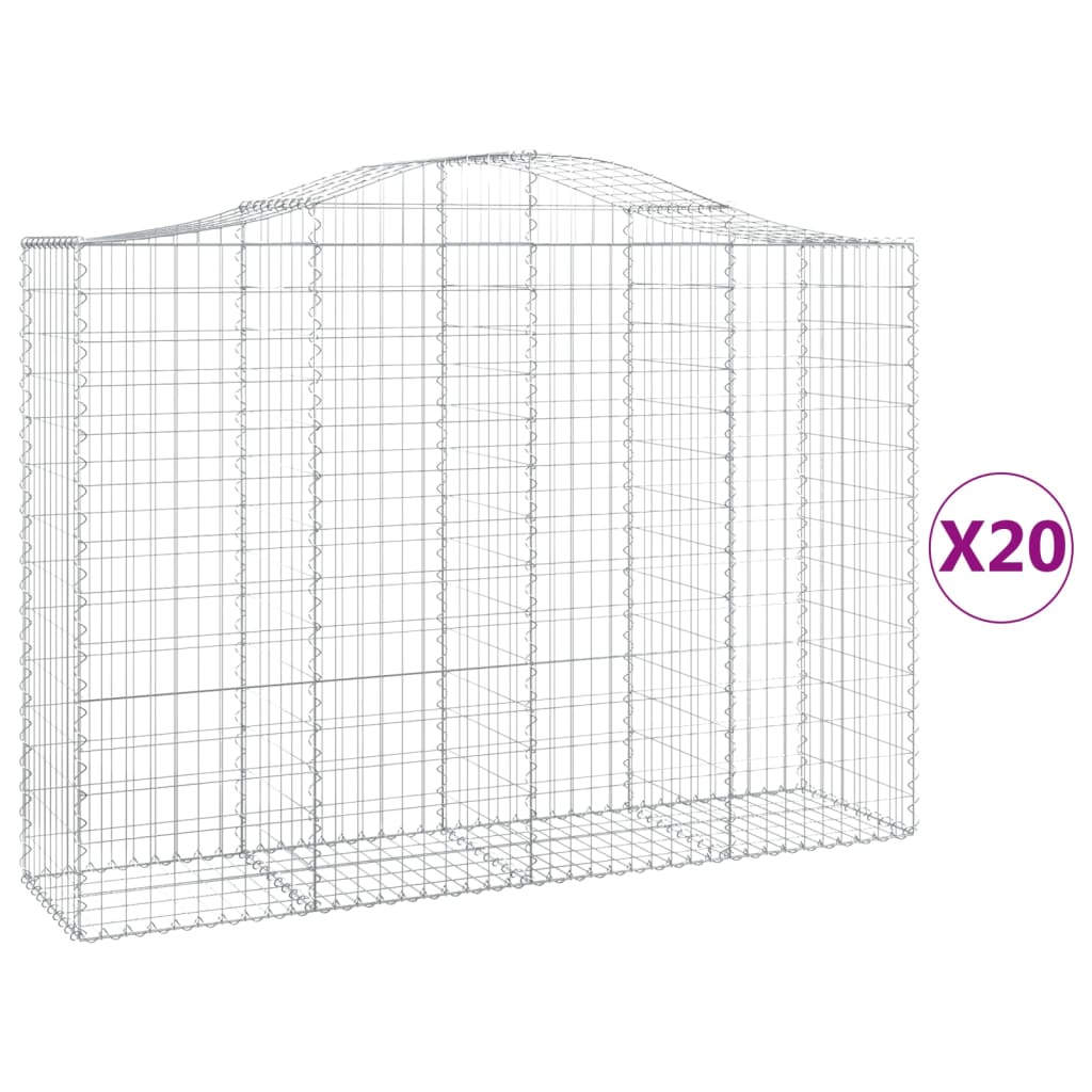 Schanskorven 20 st gewelfd 200x50x140/160 cm ijzer 20 200 x 50 x 140/160 cm