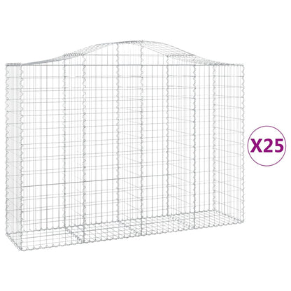 Schanskorven 25 st gewelfd 200x50x140/160 cm ijzer 25 200 x 50 x 140/160 cm