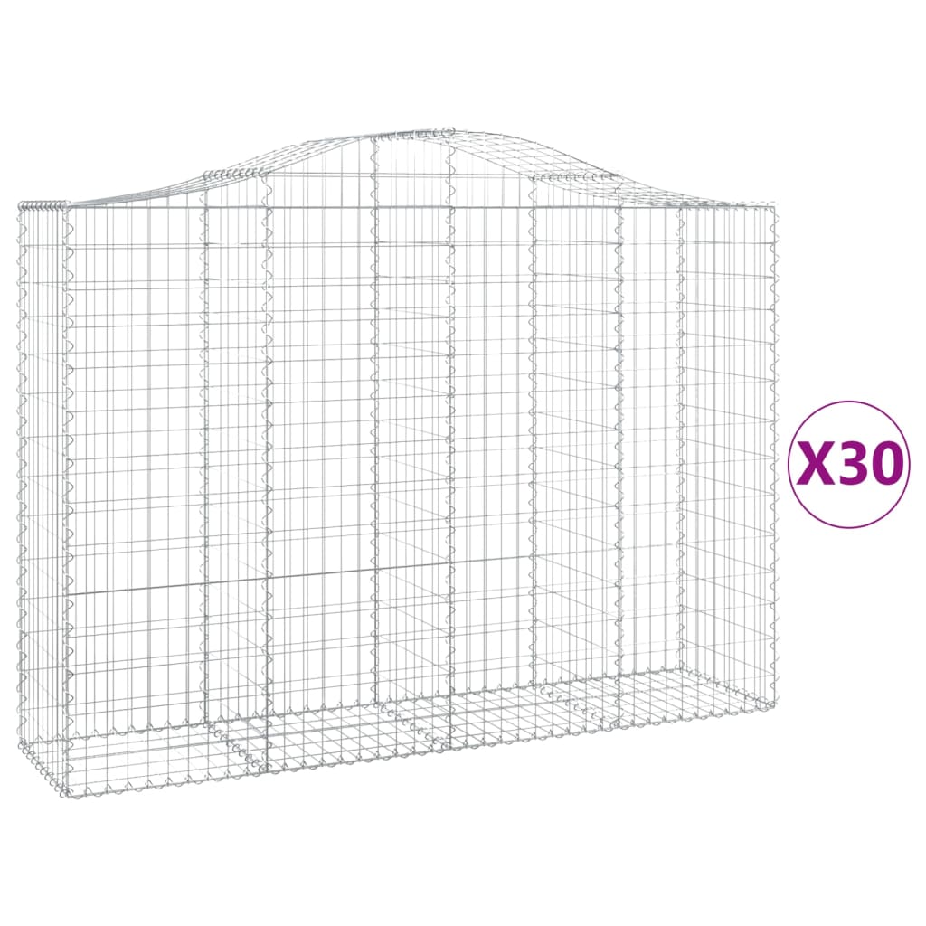 Schanskorven 30 st gewelfd 200x50x140/160 cm ijzer 30 200 x 50 x 140/160 cm