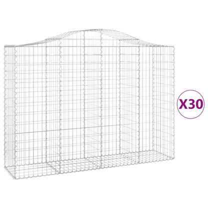 Schanskorven 30 st gewelfd 200x50x140/160 cm ijzer 30 200 x 50 x 140/160 cm