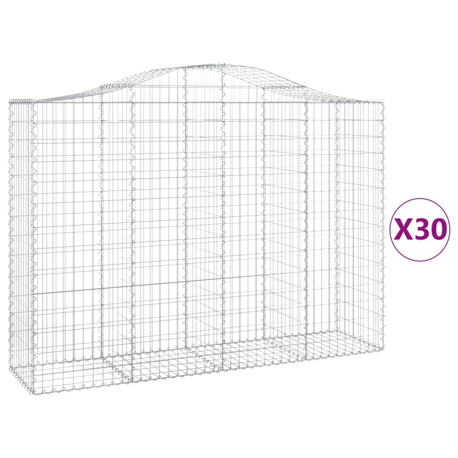 Schanskorven 30 st gewelfd 200x50x140/160 cm ijzer 30 200 x 50 x 140/160 cm