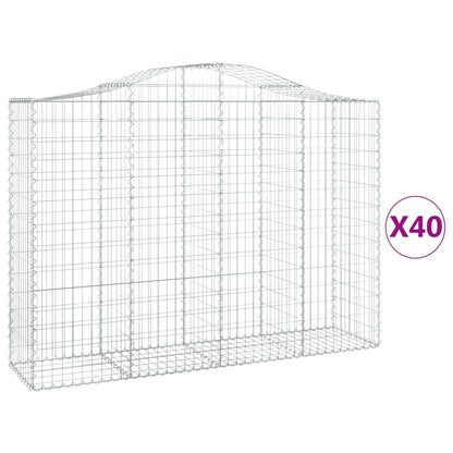 Schanskorven 40 st gewelfd 200x50x140/160 cm ijzer 40 200 x 50 x 140/160 cm