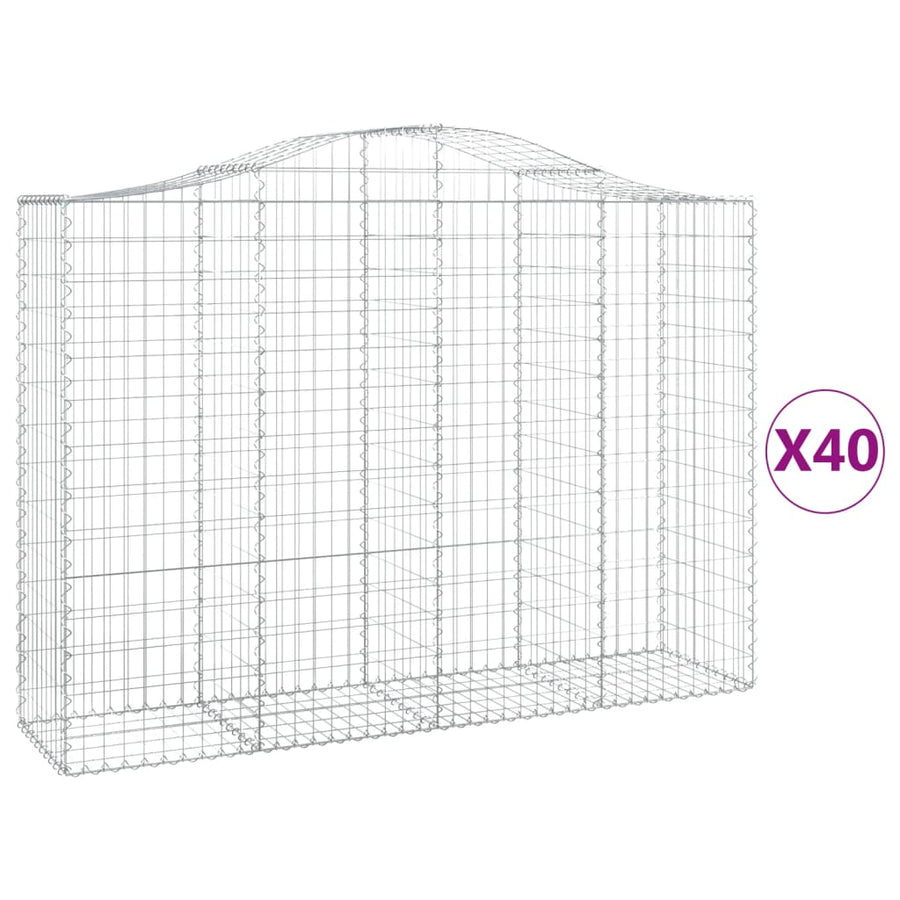 Schanskorven 40 st gewelfd 200x50x140/160 cm ijzer 40 200 x 50 x 140/160 cm