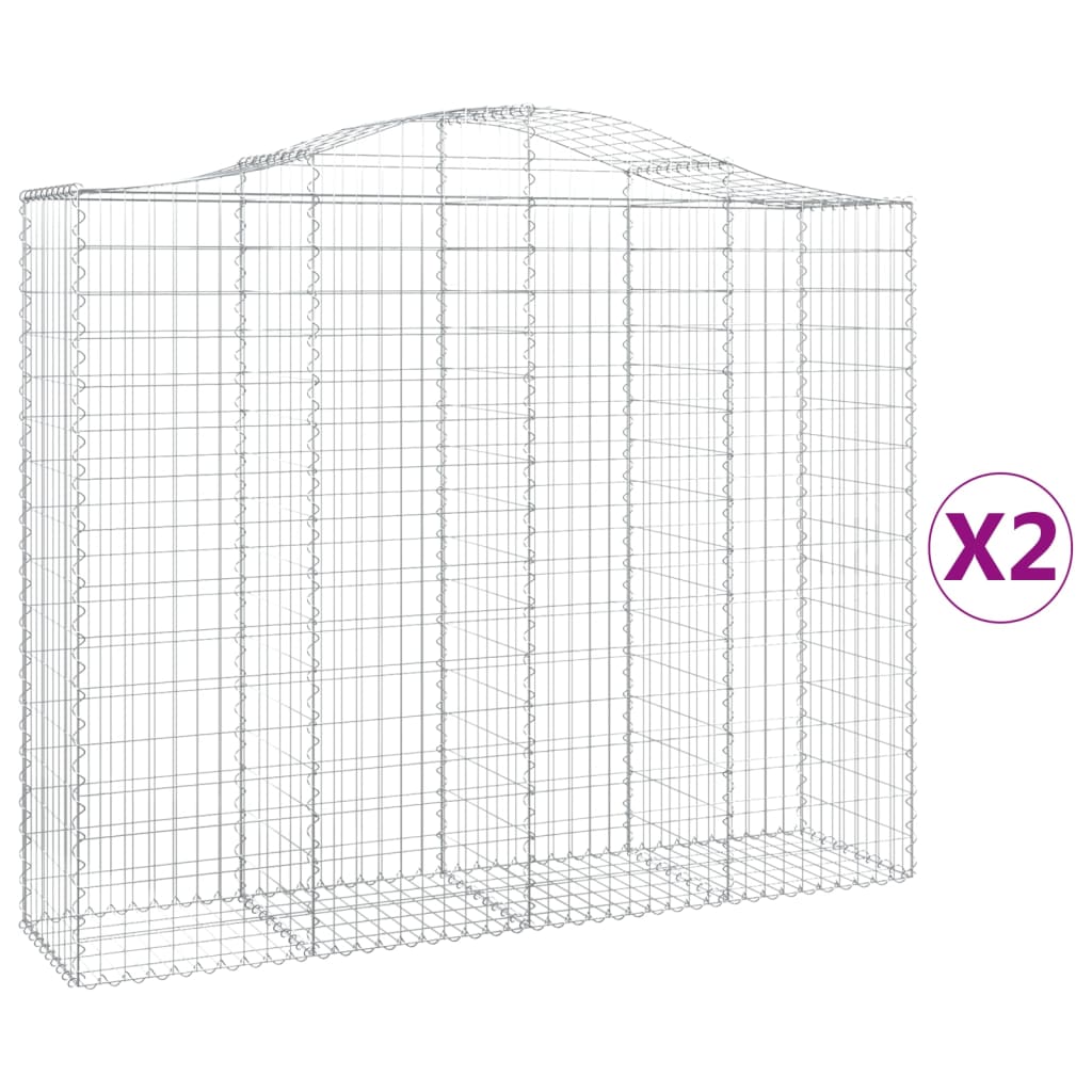 Schanskorven 2 st gewelfd 200x50x160/180 cm ijzer 2 200 x 50 x 160/180 cm
