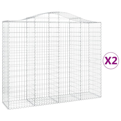 Schanskorven 2 st gewelfd 200x50x160/180 cm ijzer 2 200 x 50 x 160/180 cm