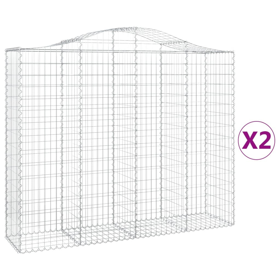 Schanskorven 2 st gewelfd 200x50x160/180 cm ijzer 2 200 x 50 x 160/180 cm