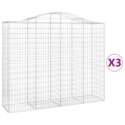 Schanskorven 3 st gewelfd 200x50x160/180 cm ijzer 3 200 x 50 x 160/180 cm