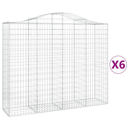 Schanskorven 6 st gewelfd 200x50x160/180 cm ijzer 6 200 x 50 x 160/180 cm