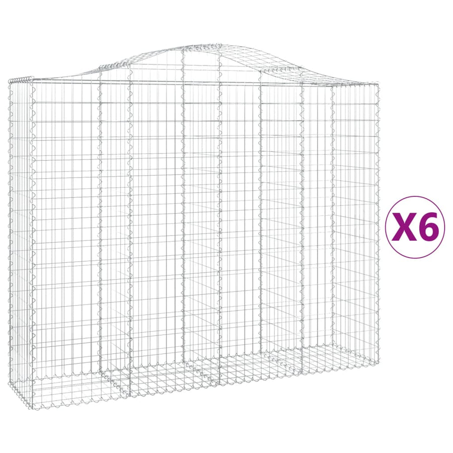 Schanskorven 6 st gewelfd 200x50x160/180 cm ijzer 6 200 x 50 x 160/180 cm
