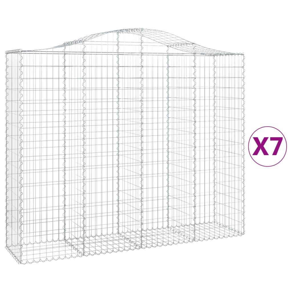 Schanskorven 7 st gewelfd 200x50x160/180 cm ijzer 7 200 x 50 x 160/180 cm