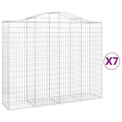 Schanskorven 7 st gewelfd 200x50x160/180 cm ijzer 7 200 x 50 x 160/180 cm
