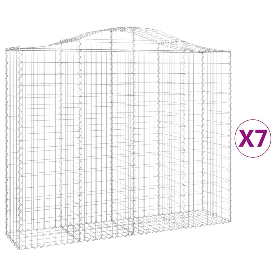 Schanskorven 7 st gewelfd 200x50x160/180 cm ijzer 7 200 x 50 x 160/180 cm
