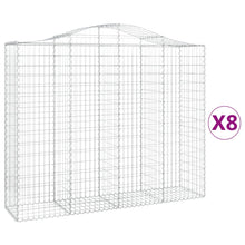 Schanskorven 8 st gewelfd 200x50x160/180 cm ijzer 8 200 x 50 x 160/180 cm