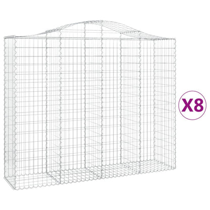 Schanskorven 8 st gewelfd 200x50x160/180 cm ijzer 8 200 x 50 x 160/180 cm