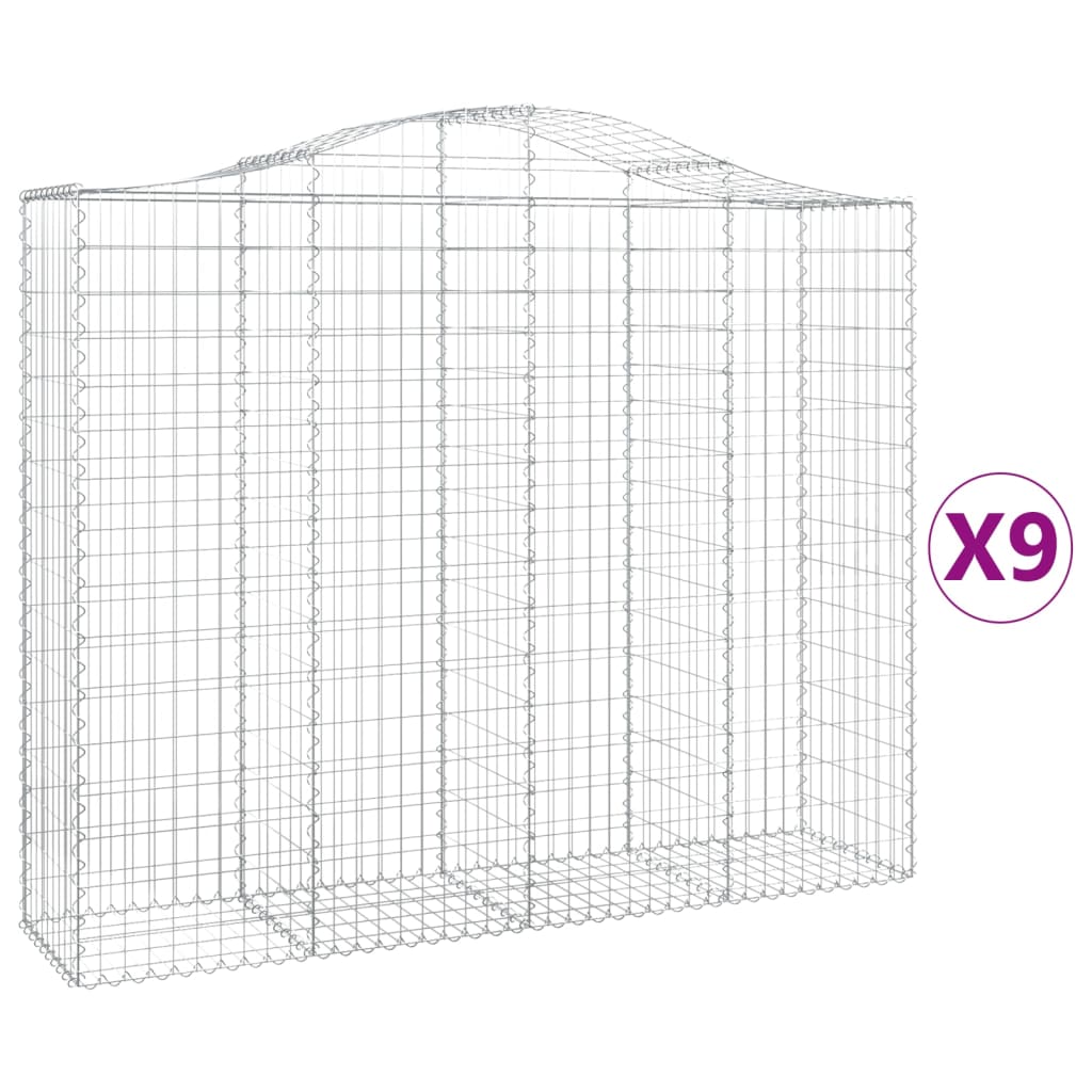 Schanskorven 9 st gewelfd 200x50x160/180 cm ijzer 9 200 x 50 x 160/180 cm