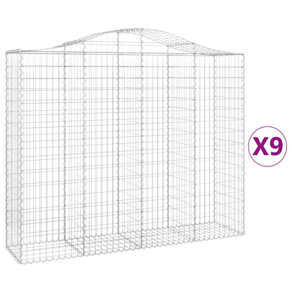 Schanskorven 9 st gewelfd 200x50x160/180 cm ijzer 9 200 x 50 x 160/180 cm
