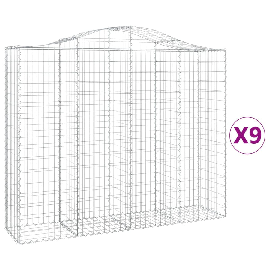 Schanskorven 9 st gewelfd 200x50x160/180 cm ijzer 9 200 x 50 x 160/180 cm