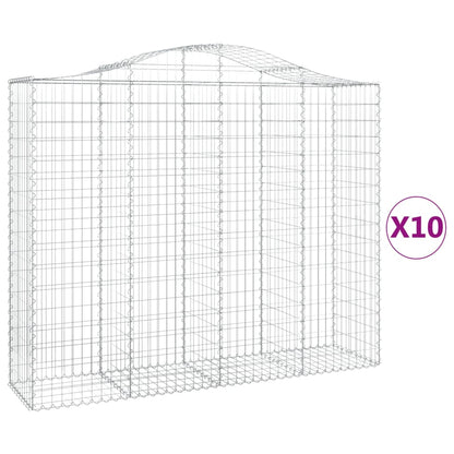 Schanskorven 10 st gewelfd 200x50x160/180 cm ijzer 10 200 x 50 x 160/180 cm