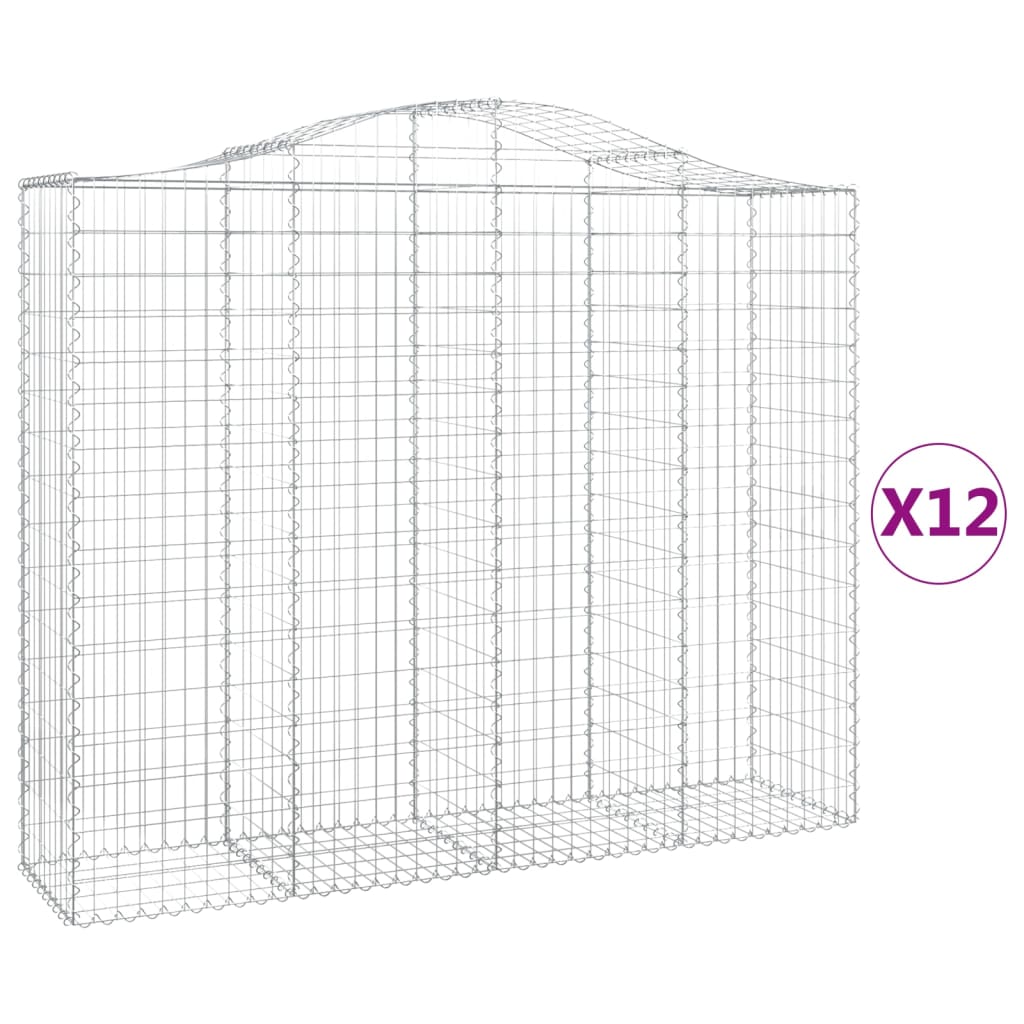 Schanskorven 12 st gewelfd 200x50x160/180 cm ijzer 12 200 x 50 x 160/180 cm