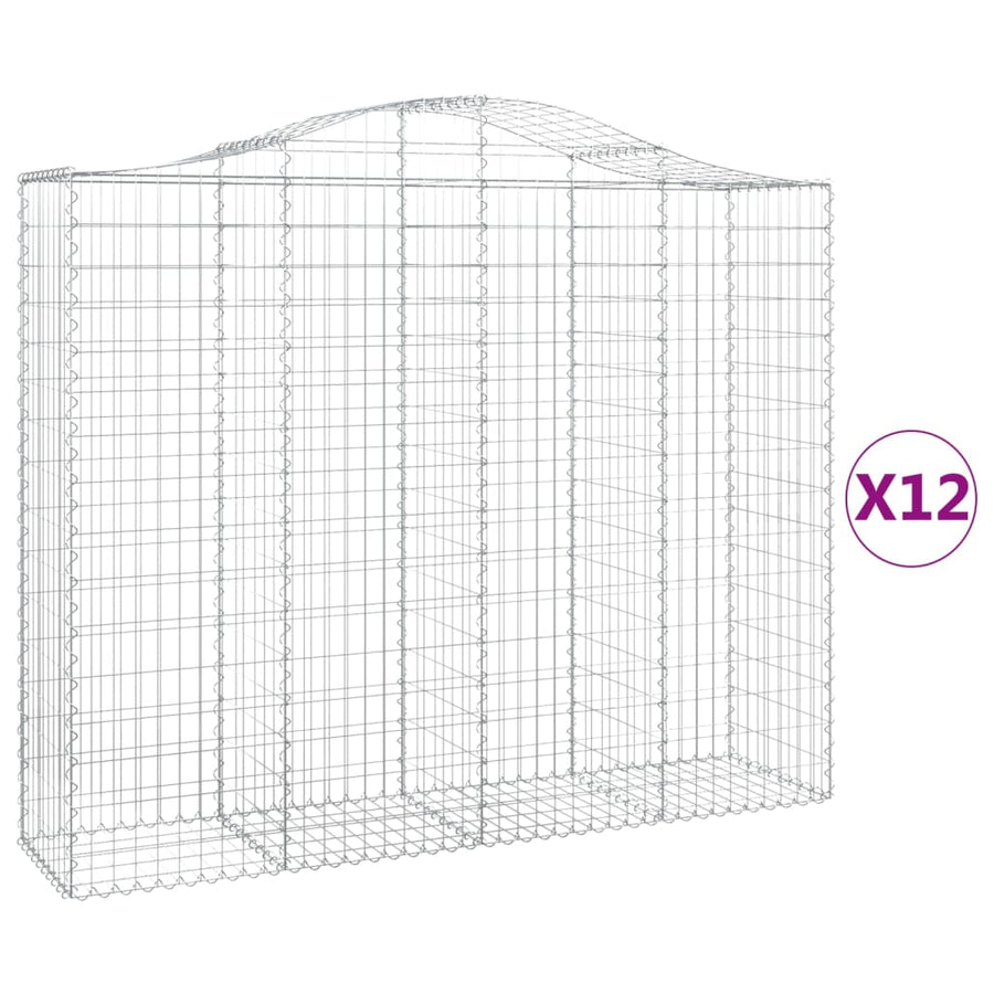 Schanskorven 12 st gewelfd 200x50x160/180 cm ijzer 12 200 x 50 x 160/180 cm
