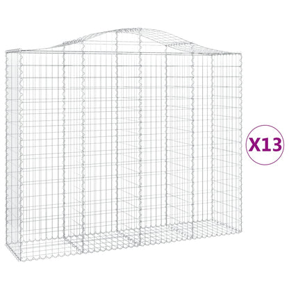 Schanskorven 13 st gewelfd 200x50x160/180 cm ijzer 13 200 x 50 x 160/180 cm