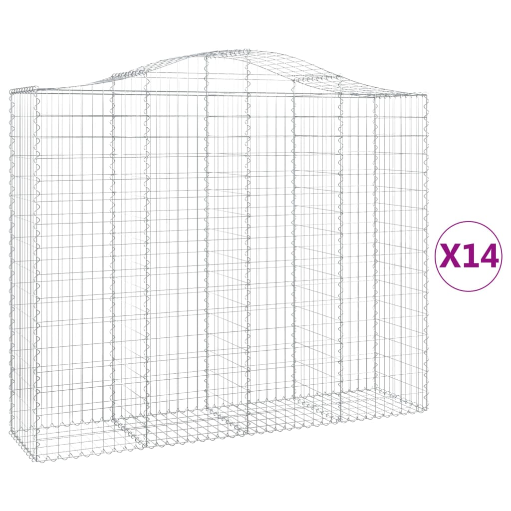 Schanskorven 14 st gewelfd 200x50x160/180 cm ijzer 14 200 x 50 x 160/180 cm