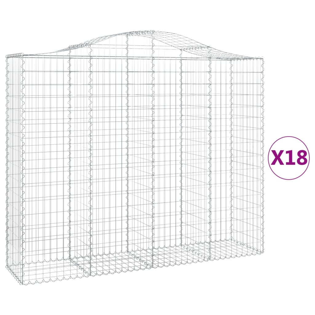 Schanskorven 18 st gewelfd 200x50x160/180 cm ijzer 18 200 x 50 x 160/180 cm