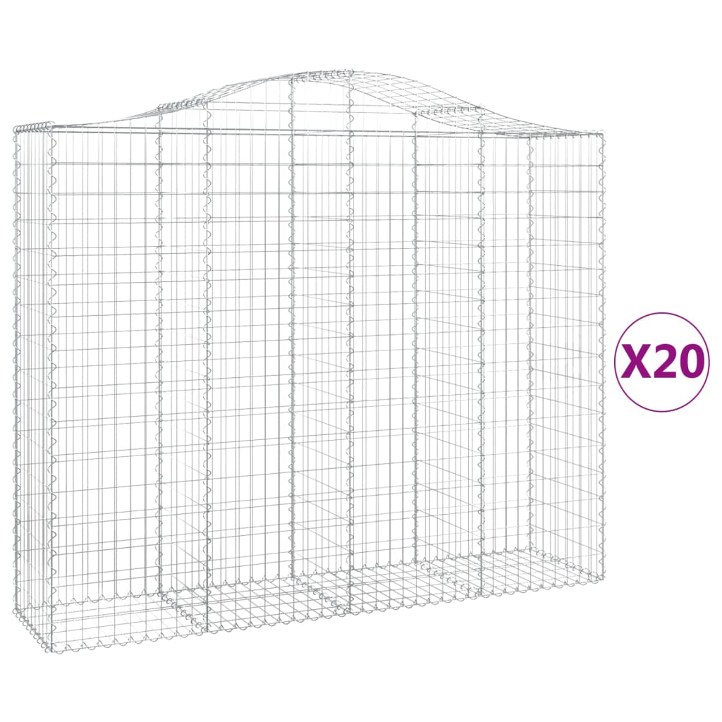 Schanskorven 20 st gewelfd 200x50x160/180 cm ijzer 20 200 x 50 x 160/180 cm