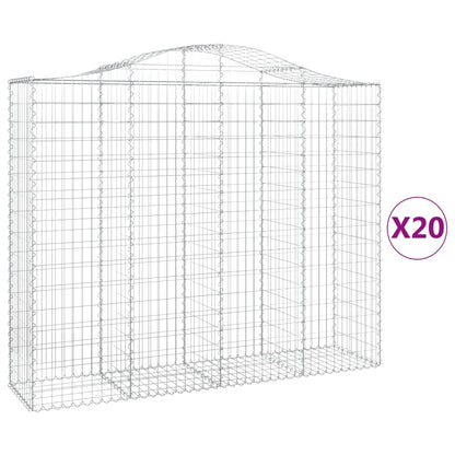 Schanskorven 20 st gewelfd 200x50x160/180 cm ijzer 20 200 x 50 x 160/180 cm