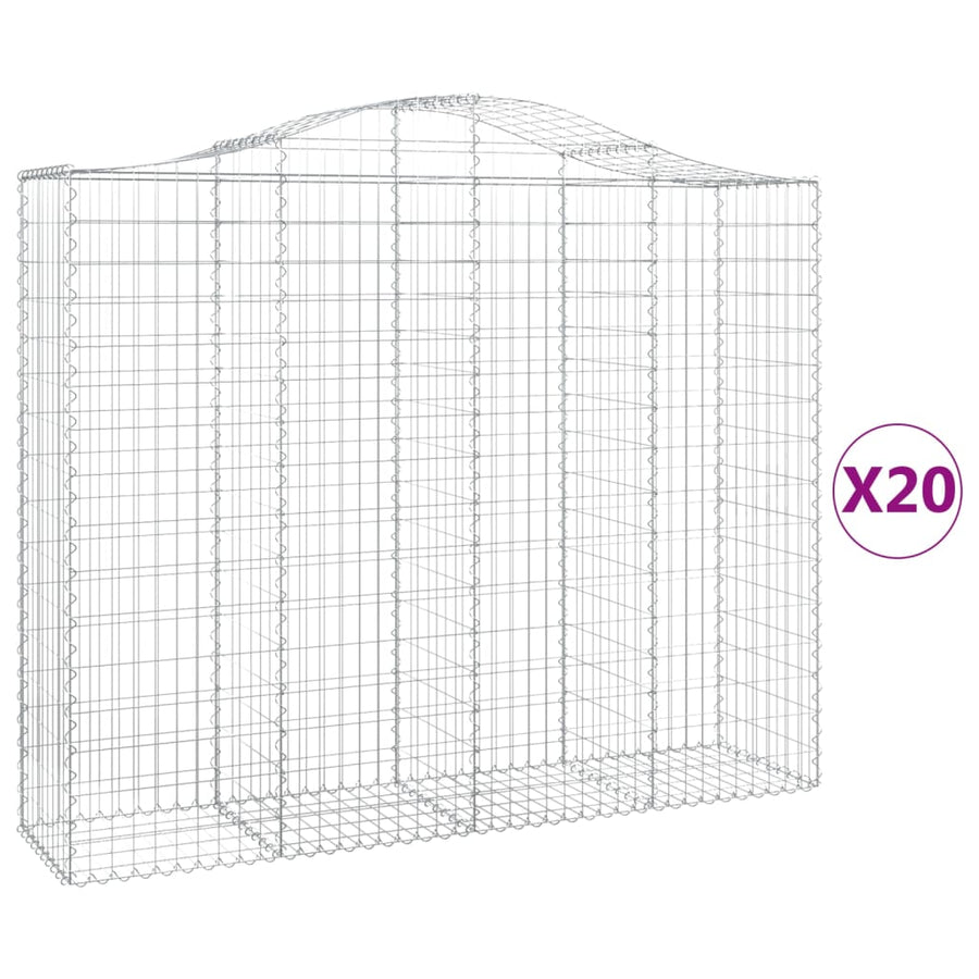 Schanskorven 20 st gewelfd 200x50x160/180 cm ijzer 20 200 x 50 x 160/180 cm