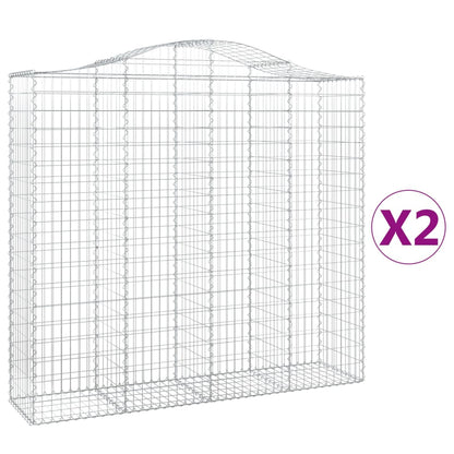 Schanskorven 2 st gewelfd 200x50x180/200 cm ijzer 2 200 x 50 x 180/200 cm