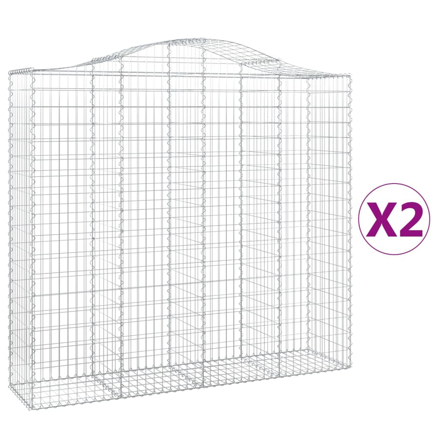 Schanskorven 2 st gewelfd 200x50x180/200 cm ijzer 2 200 x 50 x 180/200 cm