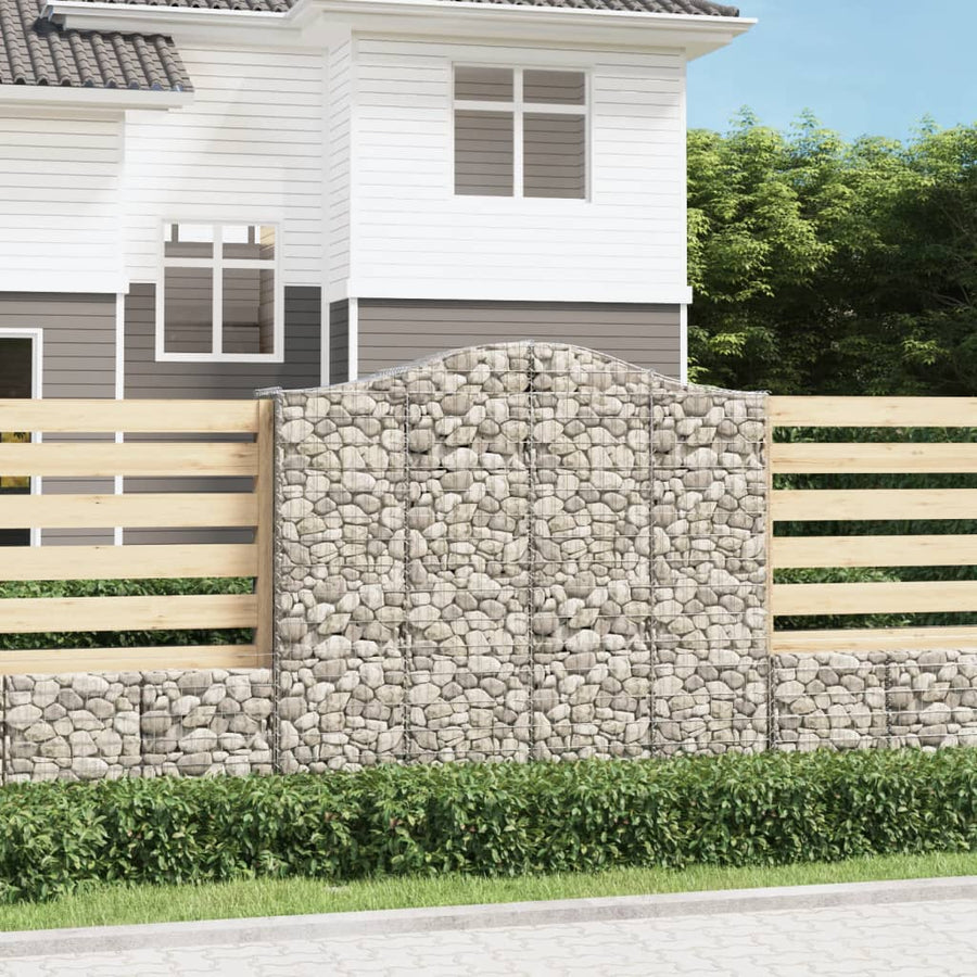 Schanskorven 2 st gewelfd 200x50x180/200 cm ijzer 2 200 x 50 x 180/200 cm