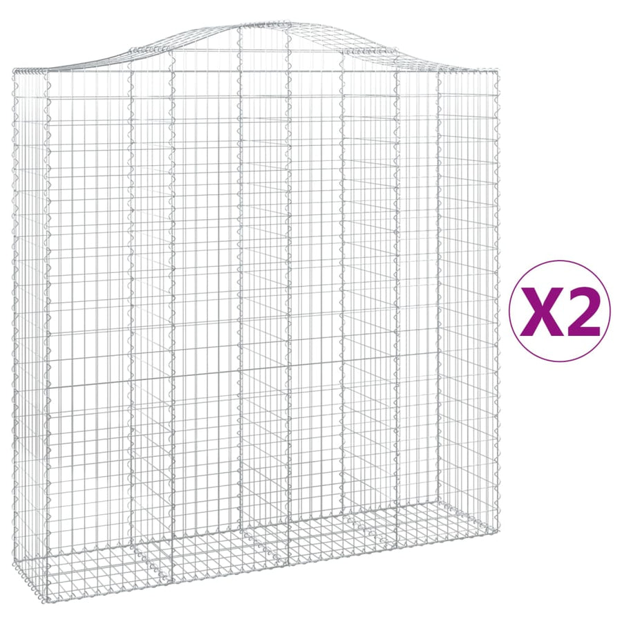 Schanskorven 2 st gewelfd 200x50x200/220 cm ijzer 2 200 x 50 x 200/220 cm