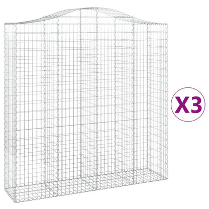 Schanskorven 3 st gewelfd 200x50x200/220 cm ijzer 3 200 x 50 x 200/220 cm
