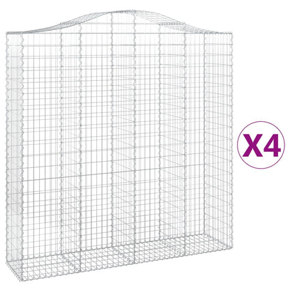 Schanskorven 4 st gewelfd 200x50x200/220 cm ijzer 4 200 x 50 x 200/220 cm