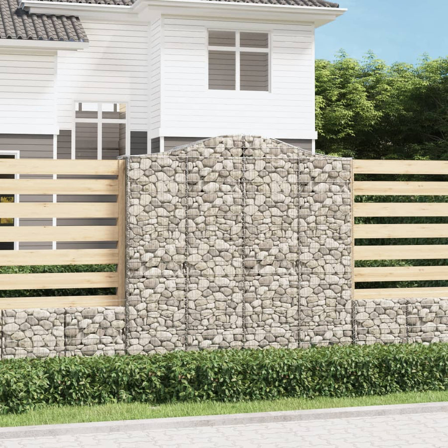 Schanskorven 4 st gewelfd 200x50x200/220 cm ijzer 4 200 x 50 x 200/220 cm