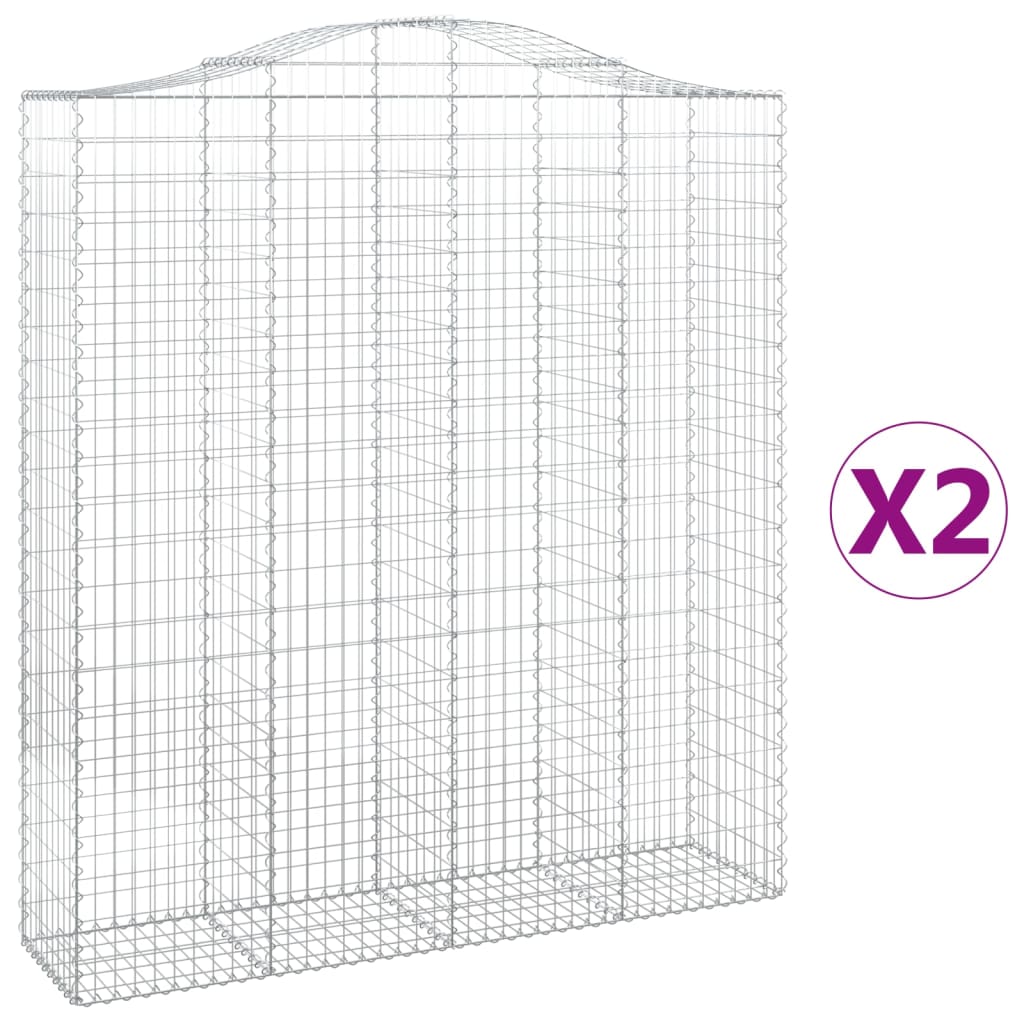 Schanskorven 2 st gewelfd 200x50x220/240 cm ijzer 2 200 x 50 x 220/240 cm