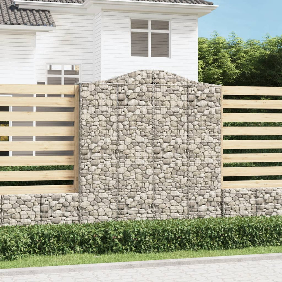 Schanskorven 2 st gewelfd 200x50x220/240 cm ijzer 2 200 x 50 x 220/240 cm