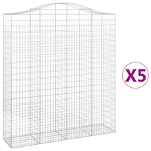 Schanskorven 5 st gewelfd 200x50x220/240 cm ijzer 5 200 x 50 x 220/240 cm