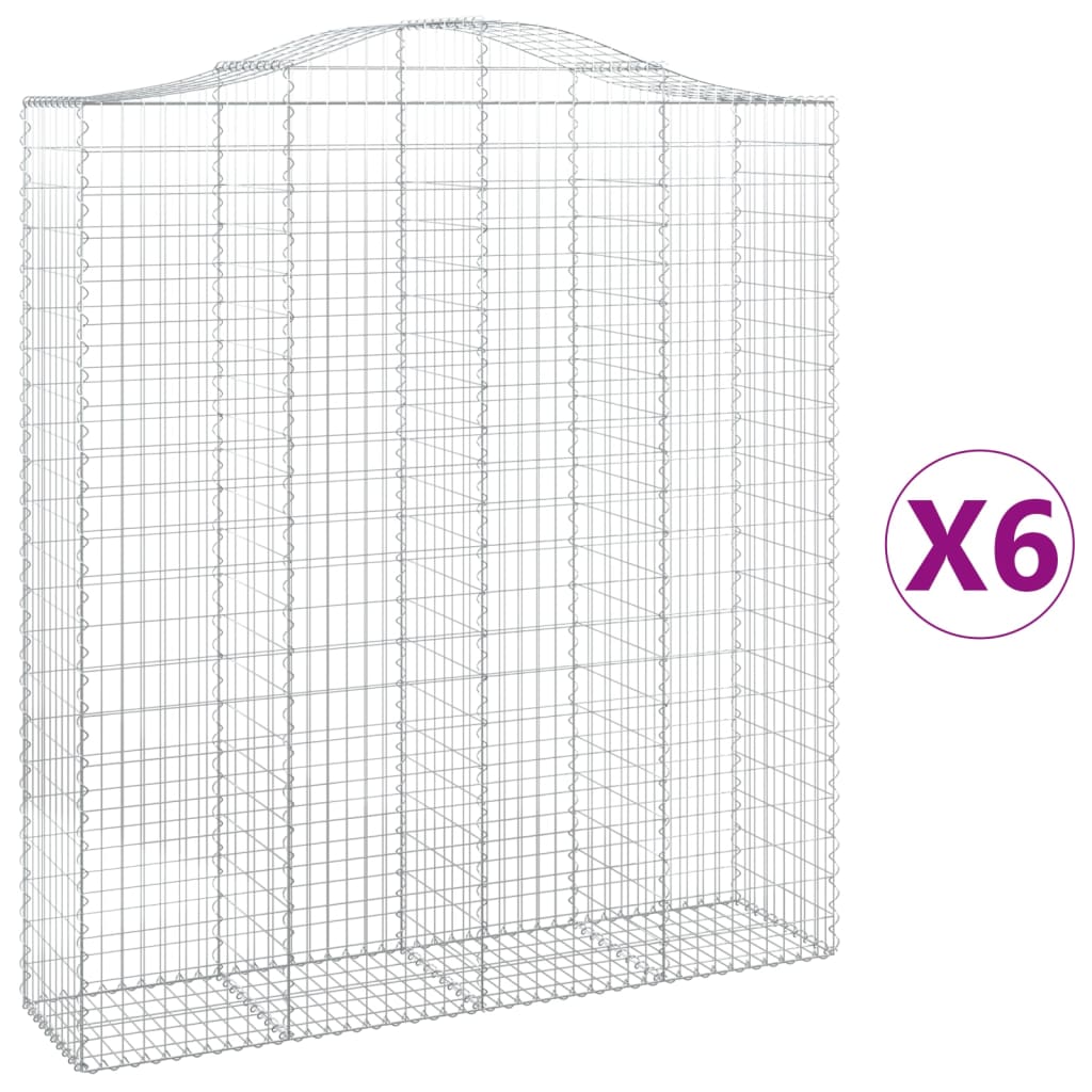 Schanskorven 6 st gewelfd 200x50x220/240 cm ijzer 6 200 x 50 x 220/240 cm