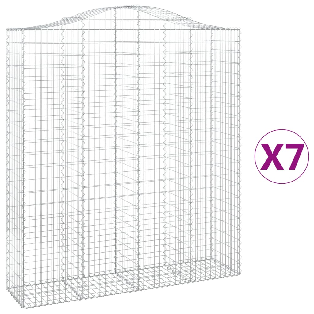 Schanskorven 7 st gewelfd 200x50x220/240 cm ijzer 7 200 x 50 x 220/240 cm