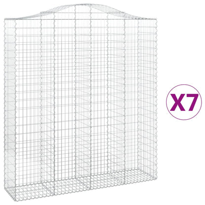 Schanskorven 7 st gewelfd 200x50x220/240 cm ijzer 7 200 x 50 x 220/240 cm